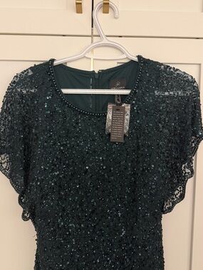 Adrianna Papell Dark Teal Beaded Sequin Dress